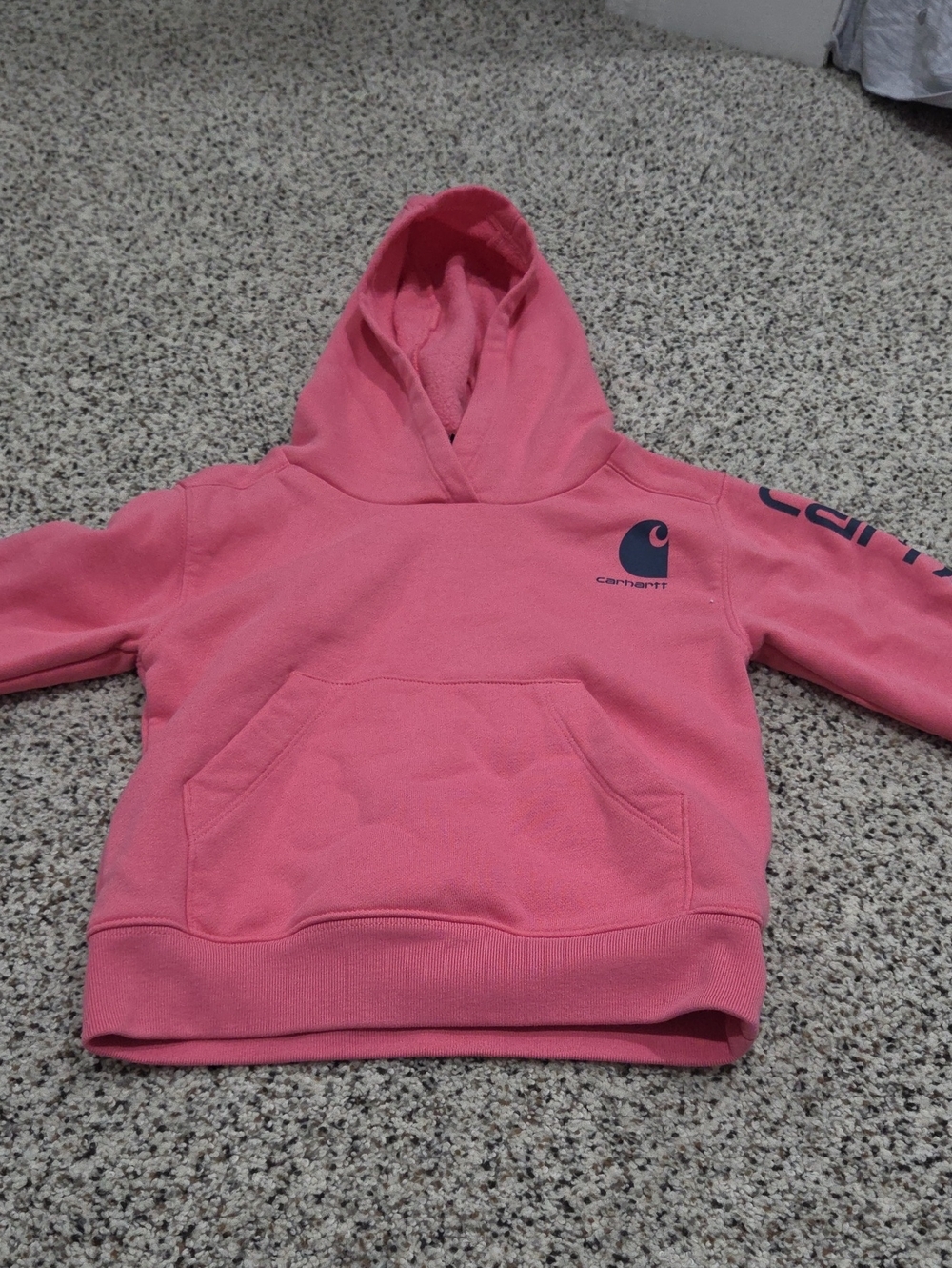 Carhartt Kids Hot Pink Hooded Sweatshirt with Logo